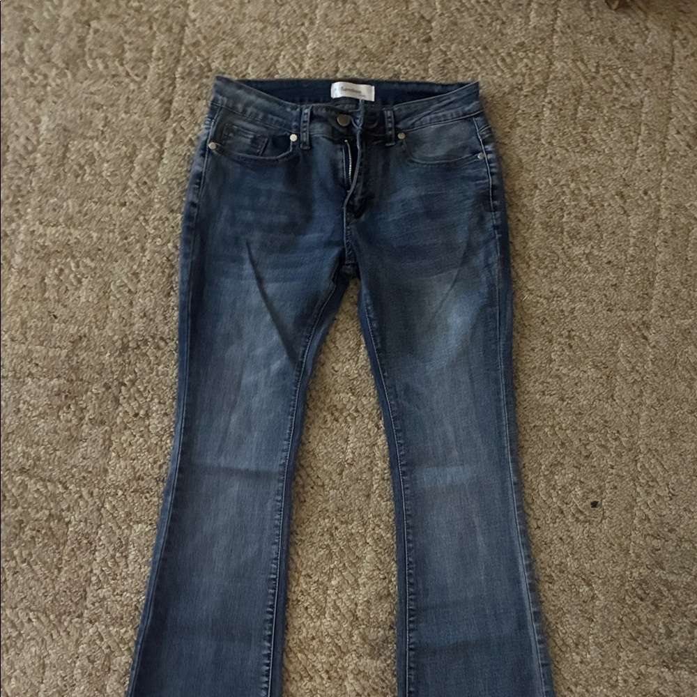 BAMBOO Women's Boot Cut Jeans in Deep Blue